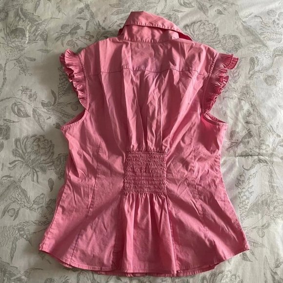 BEBE Y2K Barbiecore✨👱🏽♀️💅🏻 Lolita Ruffle Blouse - Picture 4 of 4